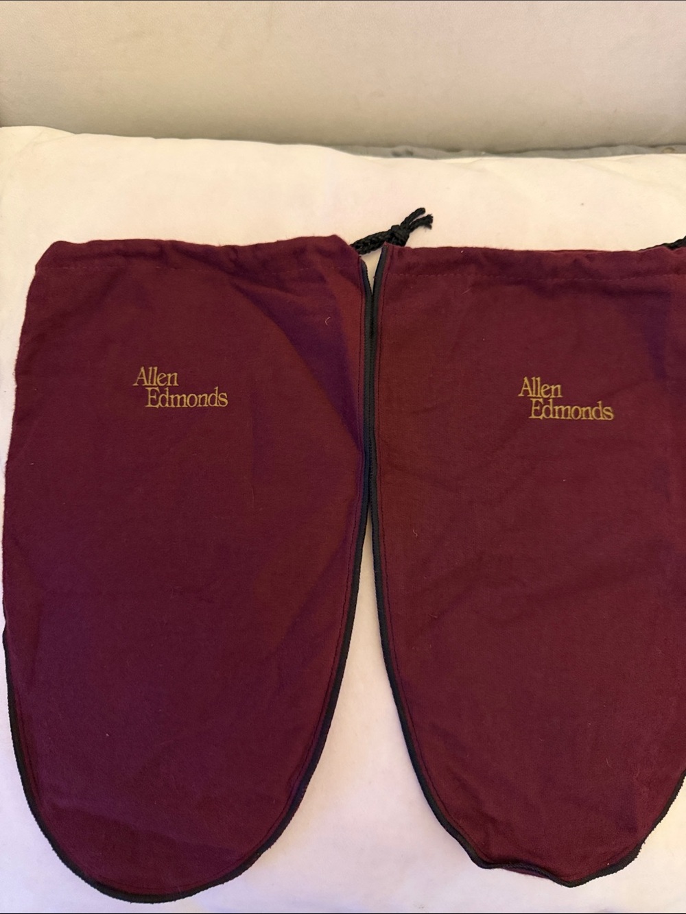 Allen Edmonds Burgundy Protective Shoe Bag Covers and Shoe Cloths